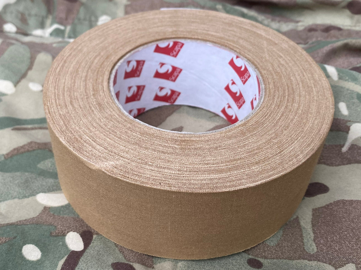 Cloth Fabric Tape British Army Military MOD 50mm X 50m Scapa Desert Tan or  Black Sniper Webbing Book Repair Tape -  Canada